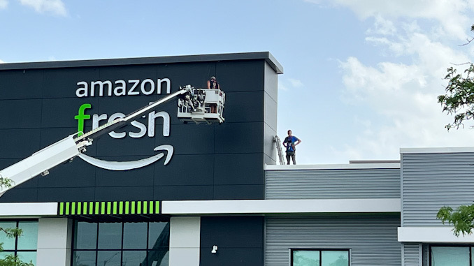 Amazon Fresh sign up at store at 325 East Palatine Road Arlington Heights, Illinois