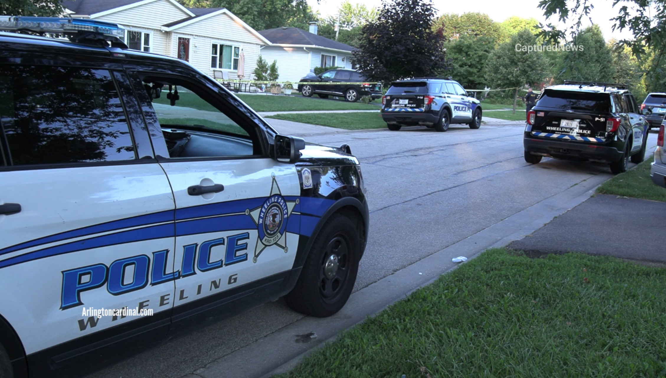 Police on scene at a mass shooting on Fletcher Drive west of Elmhurst Road in Wheeling.