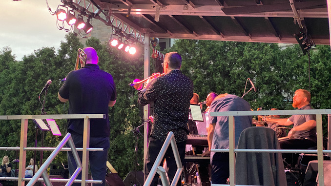 The Chicago Experience on stage at Harmony Park in Arlington Heights on Friday, July 15, 2022.