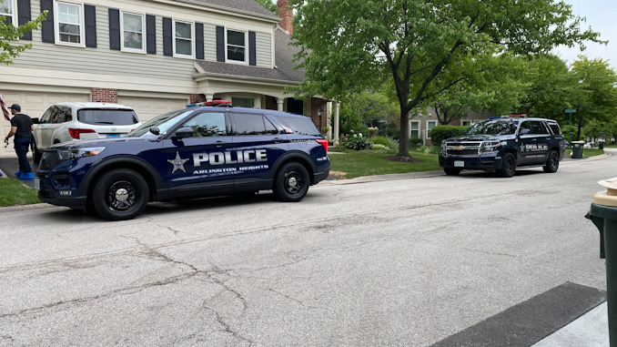 Crime scene investigation for a reported stabbing on Charter Point Drive in Arlington Heights.