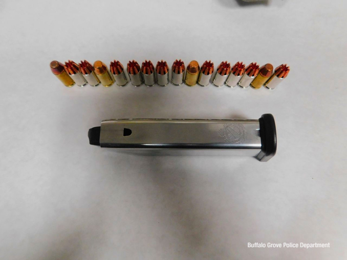 Ammunition and magazine recovered from Buffalo Grove traffic stop (SOURCE: Buffalo Grove Police Department)