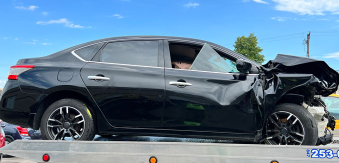 Black Nissan Sentra involved in fatal crash at Golf Road and Arlington Heights Road, Saturday, July 23, 2022.