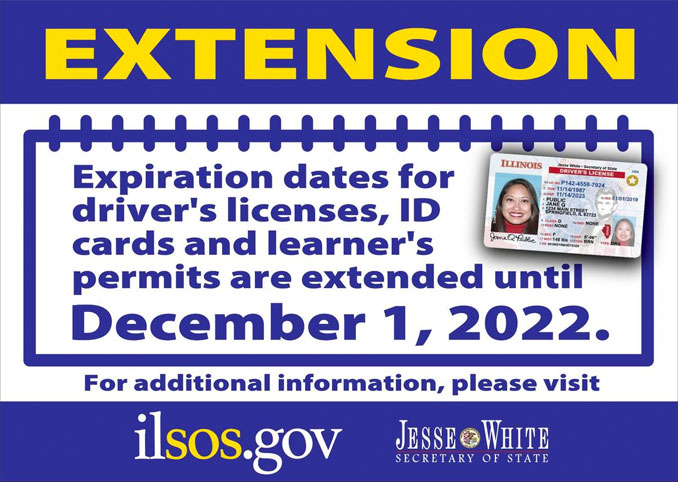 Illinois Secretary of State Drivers License Extension (SOURCE: Illinois Secretary of State Jesse White)