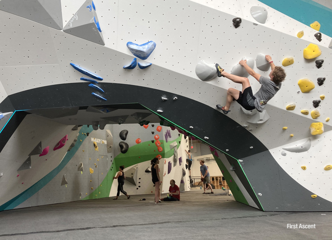 Bouldering at First Ascent -- Arlington Heights location (SOURCE: First Ascent)