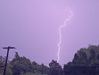 Lightning on Monday night, July 4, 2022