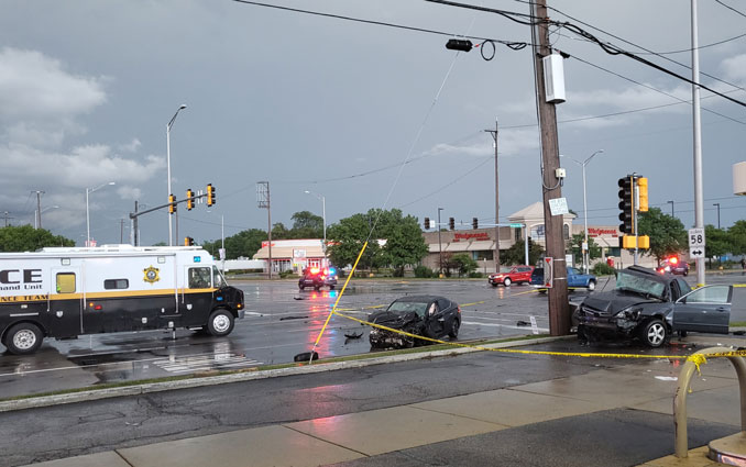 MCAT-STAR van at fatal crash scene at Golf Road and Arlington Heights Road on Saturday morning July 23, 2022