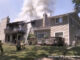 Firefighters work to extinguish fire that was showing at the rear balconies of a townhouse building on Pine Tree Circle in Buffalo Grove (North Shore Updates/CapturedNews)