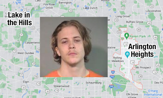 Anthony Bielecki, charged with Aggravated Battery (SOURCE: McHenry County Sheriff's Office/Map data ©2022 Google)