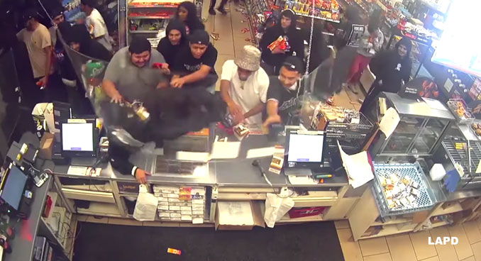 Flash Mob at 7-Eleven, at the northwest corner of Figueroa Street and El Segundo Boulevard LosAngeles (SOURCE: Los Angeles Police Department)