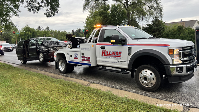 Crash scene at Arlington Heights Road and Hintz Road Thursday morning, August 25, 2022.