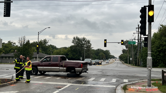 Crash scene at Arlington Heights Road and Hintz Road Thursday morning, August 25, 2022.