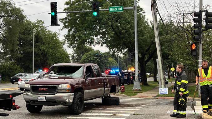 Crash scene at Arlington Heights Road and Hintz Road Thursday morning, August 25, 2022.