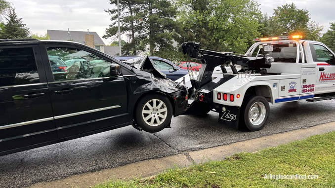 Crash scene at Arlington Heights Road and Hintz Road Thursday morning, August 25, 2022.