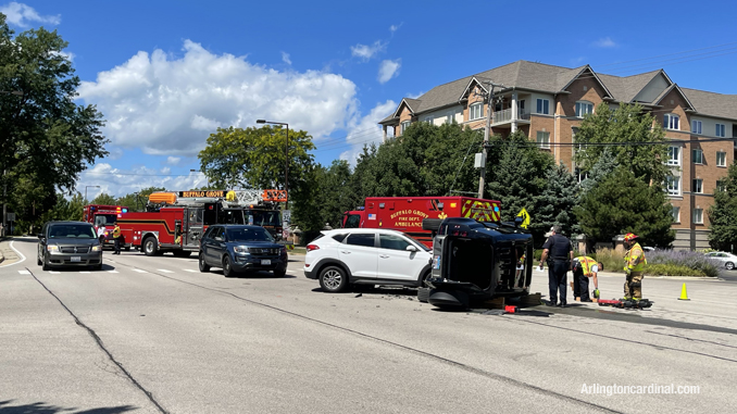 Buffalo Grove rollover crash scene at Buffalo Grove Road and Church Road Buffalo Grove