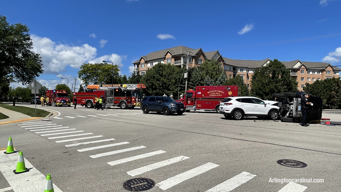 Buffalo Grove rollover crash scene at Buffalo Grove Road and Church Road Buffalo Grove