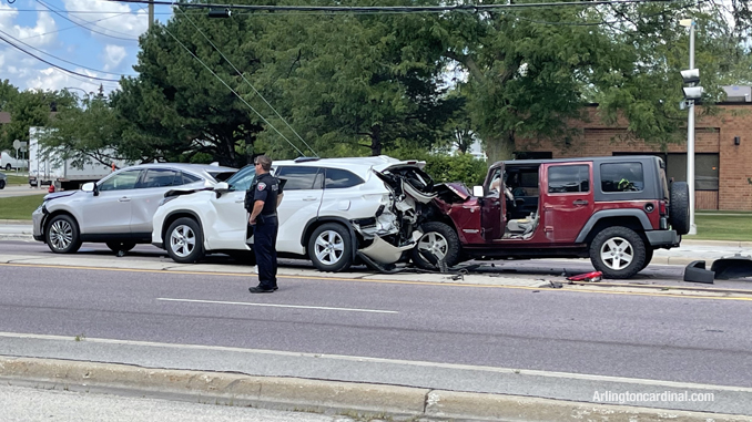 Rear-end chain reaction crash on westbound Palatine express lanes east of Wheeling Road Wheeling