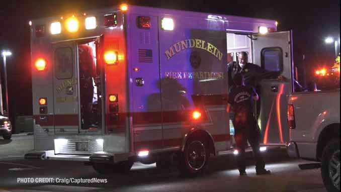 Emergency medical scene on Lake Street in Mundelein (PHOTO CREDIT: Craig/CapturedNews)