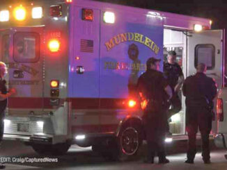 Mundelein firefighters and paramedics at scene on Lake Street in Mundelein (PHOTO CREDIT: Craig/CapturedNews)