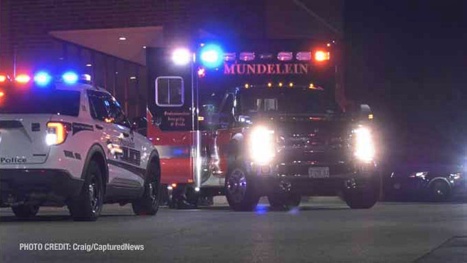 Emergency medical scene on Lake Street in Mundelein (PHOTO CREDIT: Craig/CapturedNews)
