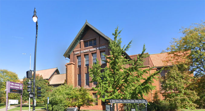 Schurz High School Milwaukee Avenue at Addison Street Chicago (Image capture October 2021 ©2022 Google)