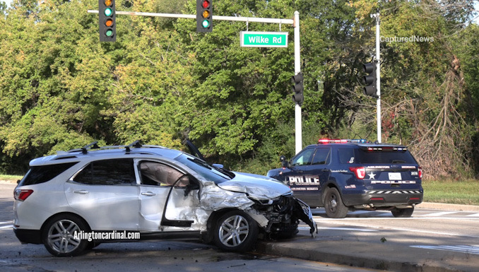 Impact damage to the Chevy Equinox appeared to be primarily to the right front -- consistent with a left-turn, head-on type crash