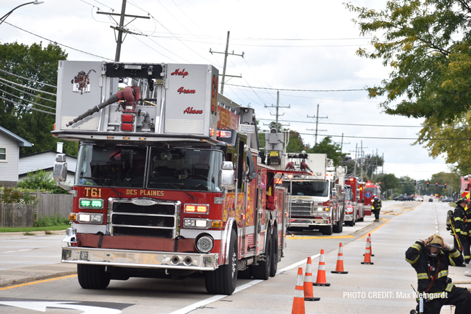 Fire scene at a house fire on Mount Prospect Road in Des Plaines, Monday, September 26, 2022 (PHOTO CREDIT: Max Weingardt)