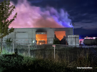 Fire scene at Gander RV on Saturday night, September 4, 2022 (Craig/CapturedNews)