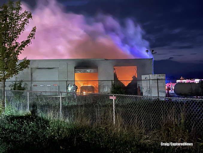 Fire scene at Gander RV on Saturday night, September 4, 2022 (Craig/CapturedNews)