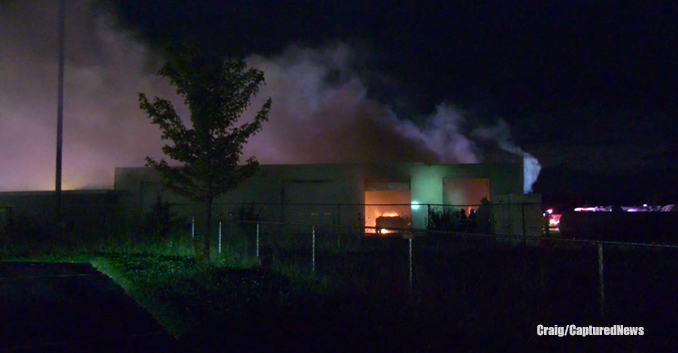 Fire scene at Gander RV on Saturday night, September 4, 2022 (Craig/CapturedNews)