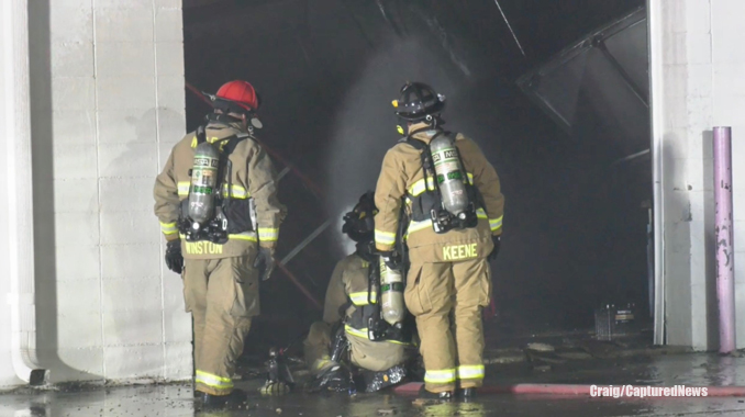 Fire scene at Gander RV on Saturday night, September 4, 2022 (Craig/CapturedNews)