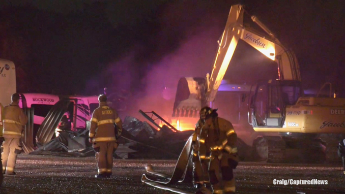 Fire scene at Gander RV on Saturday night, September 4, 2022 (Craig/CapturedNews)