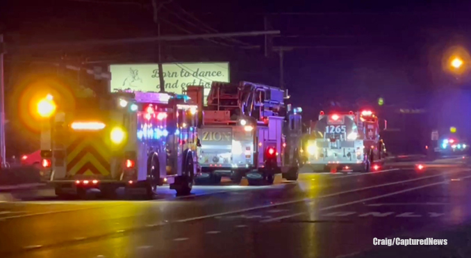 Fire scene at Gander RV on Saturday night, September 4, 2022 (Craig/CapturedNews)