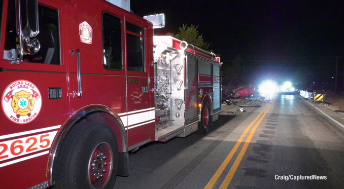 Crash scene at Route 60 just east of Wilson Road near Volo in Wauconda Township (Craig/CapturedNews)