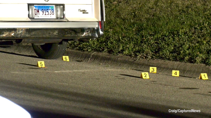 Evidence markers at the scene of a fatal police officer-involved shooting in Zion, Illinois (PHOTO CREDIT: Craig/CapturedNews)