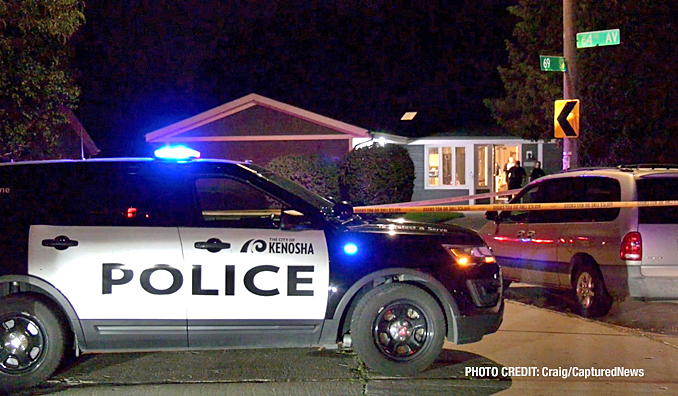 Scene in Kenosha, Wisconsin where an intruder in a home invasion was killed by the homeowner (PHOTO CREDIT: Craig/Captured News)
