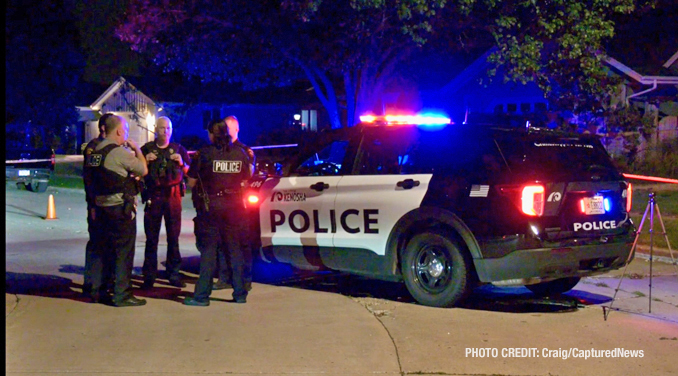 Scene in Kenosha, Wisconsin where an intruder in a home invasion was killed by the homeowner (PHOTO CREDIT: Craig/Captured News)