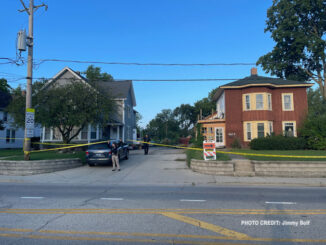 Crime scene on Main Street north of Harden Street near Antioch Community High School in Antioch (PHOTO CREDIT: Jimmy Bolf)