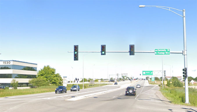 Dundee Road and Kennedy Drive in Palatine near Route 53 (Image Capture August 2022 ©2022 Google)