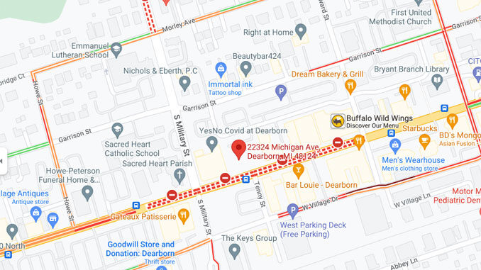 Hampton Inn Dearborn shooting, barricade incident scene on Thursday, October 6, 2022 (Map data ©2022 Google)