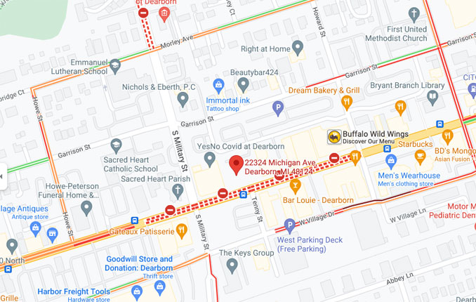 Hampton Inn Dearborn shooting, barricade incident scene on Thursday, October 6, 2022 (Map data ©2022 Google)