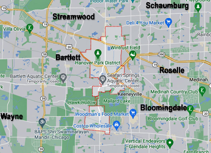 Hanover Park map (Map data ©2022 Google)