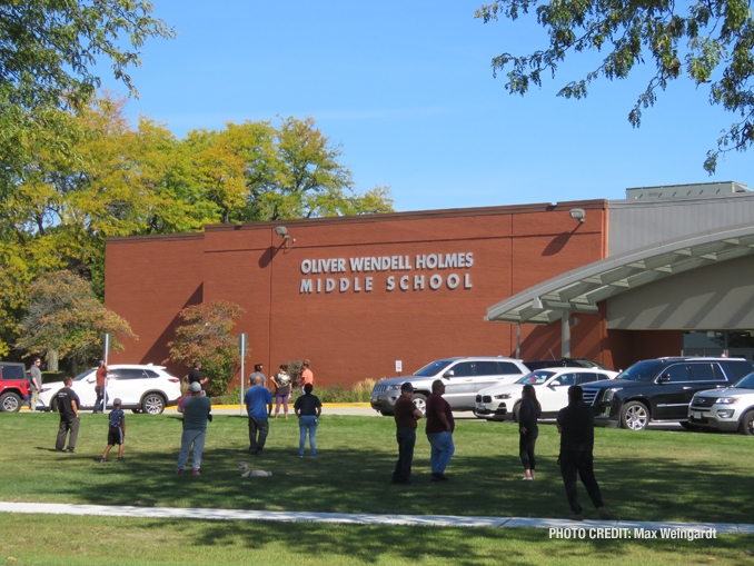 Lockdown scene at Holmes Middle School on Tuesday, October 4, 2022 (PHOTO CREDIT: Max Weingardt)