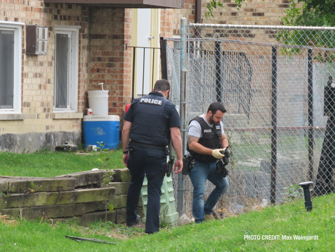 Prospect Heights police gathering evidence at the scene of a fatal shooting of a teen age boy in the block of 500 Piper Ln., Prospect Heights.