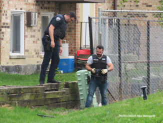 Prospect Heights police investigating the scene of a shooting that killed a 14 year-old boy in the block of 500 Piper Lane, Prospect Heights (PHOTO CREDIT: Max Weingardt).