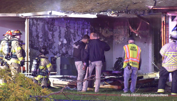 House fire scene at Golf Road and Cambridge Drive east of Milwaukee Avenue in Libertyville (PHOTO CREDIT: Craig/CapturedNews)