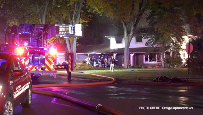 House fire scene at Golf Road and Cambridge Drive east of Milwaukee Avenue in Libertyville (PHOTO CREDIT: Craig/CapturedNews)