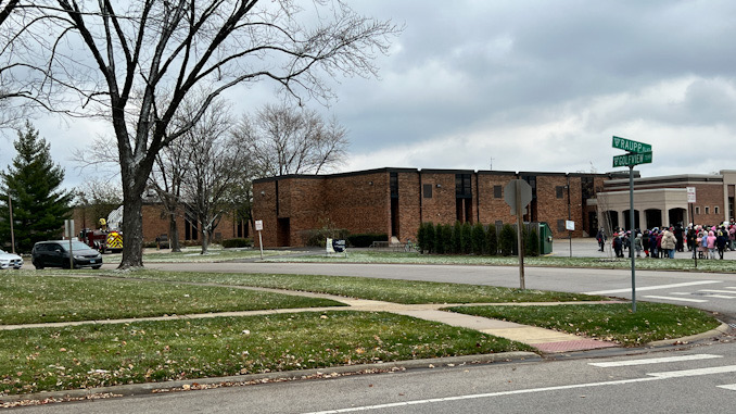 Students evacuated from the school building while firefighters investigated the source of smoke coming from vents at the school on Thursday, November 17, 2022