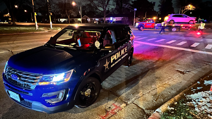 Crossover SUV crash into a traffic signal box at the northwest corner of Euclid Avenue and Wilke Road on Monday, November 14, 2022.