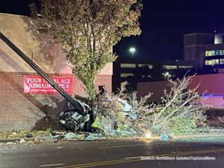 Crash at Ace Hardware Zion (PHOTO CREDIT: NorthShore Updates/CapturedNews)