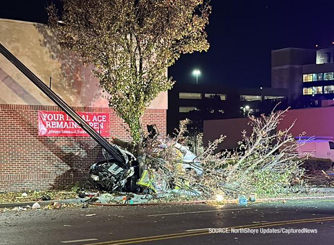 Crash at Ace Hardware Zion (PHOTO CREDIT: NorthShore Updates/CapturedNews)